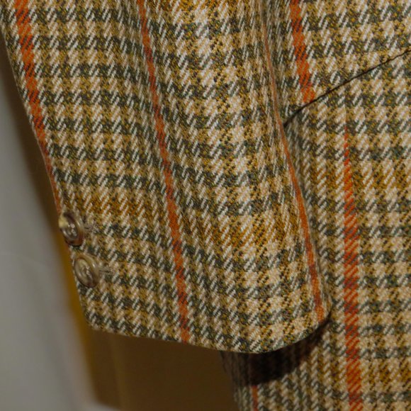 Swaine Adeney Brigg Bladen Wool Brown Check Three Button Sport Coat 38R - Picture 7 of 11